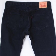 Hommes Levi's 501 Regular Straight Noir Jeans W36 L30