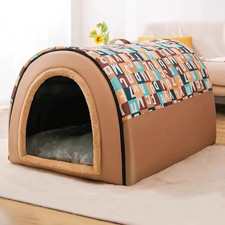 Niche Dorée Pour Animaux De Compagnie, Maison Pour Grand Chien, Fermée, Chaude, 