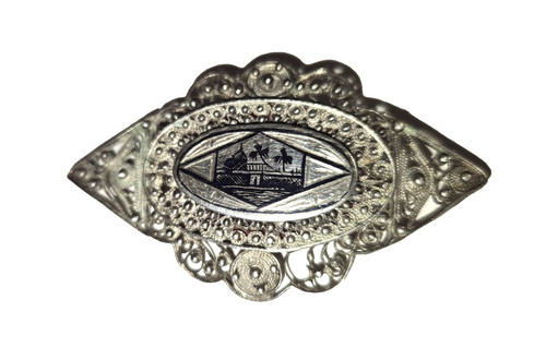 Broche ancienne filigrane - broche, en