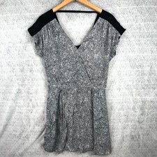 Naf Naf Robe Portefeuille Femme 38 Blanc Noir Léopard Col Cache-Cœur Evasée Chic