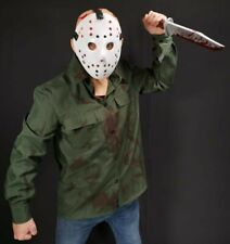 Jason Voorhees Déguisement Hockey Masque Vert Chemise Halloween Prop Adult L &