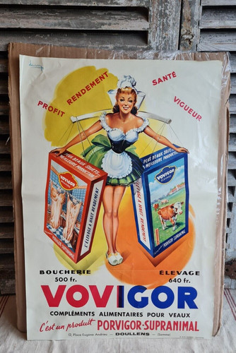 Ancienne affiche publicitaire - ancienne,