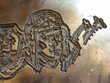 Plaque d' imprimeur en bronze