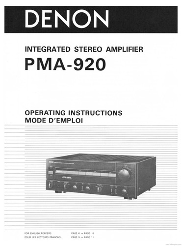 Denon pma 920 pre - denon, pma-920