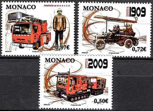 Timbres pompiers monaco - timbres,