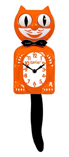 Orange harvest kit cat klock - orange,
