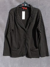 VESTE MOLLETON RAYEE NOIRE T 1