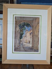 Aquarelle ancienne d un village Provençal