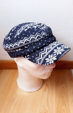 Casquette Homme bleu marine à motifs blancs Neuve