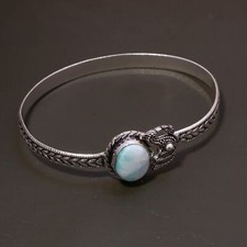 Bracelet bijoux faits main en argent 925 pierre précieuse Larimar...