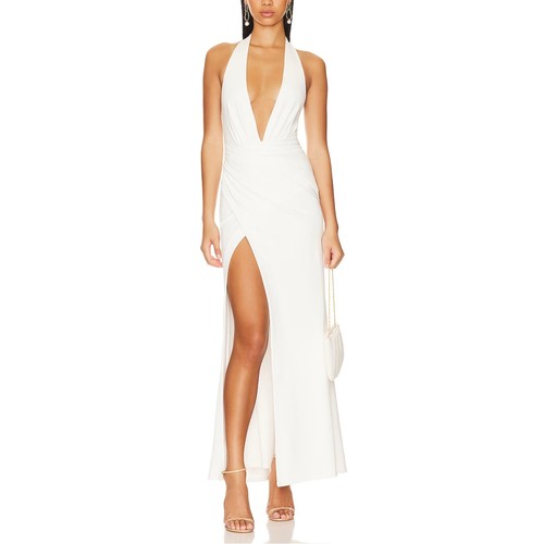 Nbd white halter gown - white,