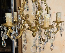 Lustre bronze doré 5 bras