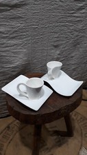 paire de 2 tasses Villeroy et Boch avec soucoupes "vague" 
