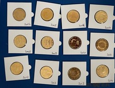 2 Euro Commémorative Plaqué Or LUXEMBOURG 2004  à 2014