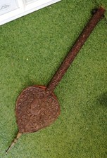Soufflet de Cheminée Accessoire ,Bois Sculpté et Bronze, XVIIIeme ancien L 80 cm