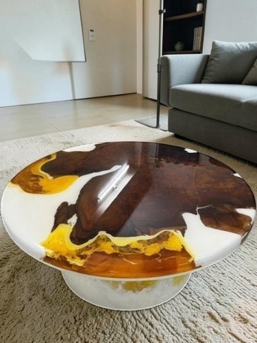 Mix resin table - -, handmade
