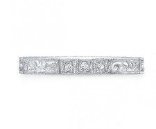 14K or Blanc Diamant Anneau de Mariage Cachemire Main Gravé Naturel 0.10 CT