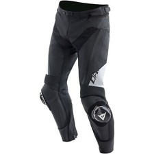 Dainese Pantalon De Moto Pour Homme 54 Delta 4 - Pantalon En Cuir Noir Et Blanc
