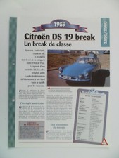 CARTE FICHE AUTO CITROEN DS 19