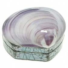 Boite à bijoux avec coquillage codakia violet et plaquage abalone paua