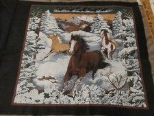 winter horse scene   pillow