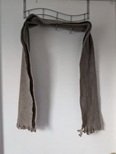 Écharpe marron avec franges polyester T brodé L 146 cm L 25 cm