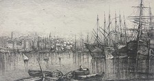 Marseille le vieux port par Lucien Gautier gravure de 1882 Provence France