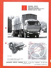 MAGIRUS - DEUTZ /232 D 22  TRACTEUR ROUTIER/ FICHE TECHNIQUE de 1972