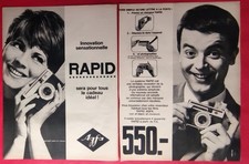 Publicité de presse Belge: Appareil de Photographie  AGFA 550 ISO RAPIDE  1964