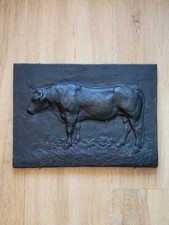 François (Dit France) Briffault - Plaque En Bronze Un Taureau 1894 