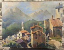 Ancienne grande huile - huile, sur