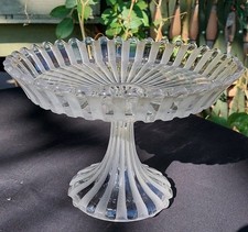 Présentoir Coupe Fruits Cristal Baccarat Côtes Alternées