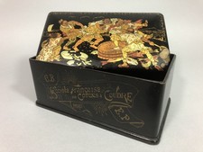 SOCIÉTÉ FRANÇAISE DE COTONS À COUDRE Boîte publicitaire laque Décor chinoisant