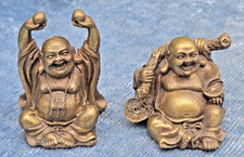2 Jolies BOUDDHA anciens en BRONZE / Porte-Bonheur CHINOIS