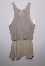 robe debardeur ATHE VANESSA BRUNO mesh voile lin  soie ficelle taille 2 ou 38 EU