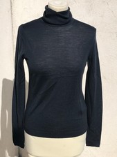 Splendide original top pull col roulé Hugo BOSS Taille XS en pure laine vierge