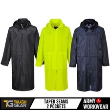 Hommes Long Imperméable Veste Capuche Léger Extérieur Classique Pluie Manteau