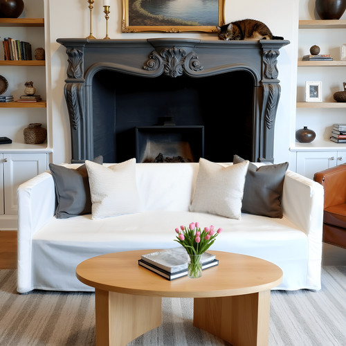 Solid white european - solid, linen