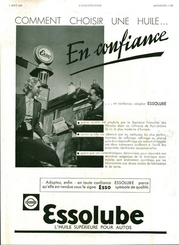 Publicité ancienne huile pour