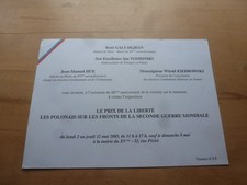 POLOGNE  lot 3 inviations Général ZDROJEWSKI Jan TOMBINSKI Witold KIEDROWSKI