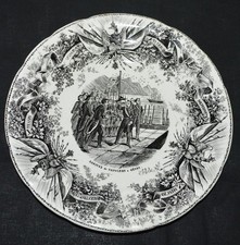 Ancienne assiette parlante LUNEVILLE KG historique NAPOLEON Gênes 20 cm vintage