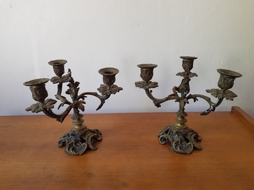 Paire chandeliers rocaille - paire,