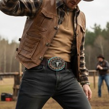 Hommes Argent Métal Boucle