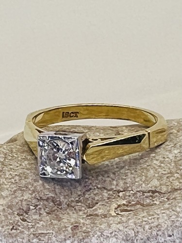 Bague vintage jaune 18ct - vintage, or