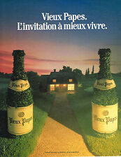 PUBLICITE ADVERTISING 025  1985  VIEUX PAPES   vins