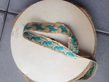 Ruban toile de jute lin broder 37 metres par 28 mm ancien