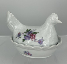 Poule Bonbonnière Porcelaine Limoges Le Tréfle Parfait Etat