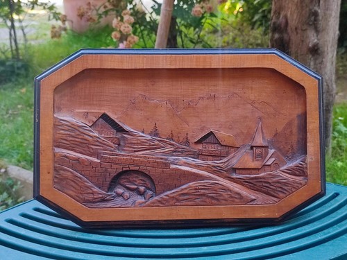 Ancien tableau bois - tableau, en