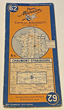 Carte MICHELIN - Carte N° 62 - Chaumont Strasbourg - Révisée en 1938- Bel  Etat.