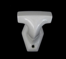 ANCIENNE PATERE PORTE MANTEAU  N°3  PORCELAINE BLANCHE SALLE DE BAINS ART DECO